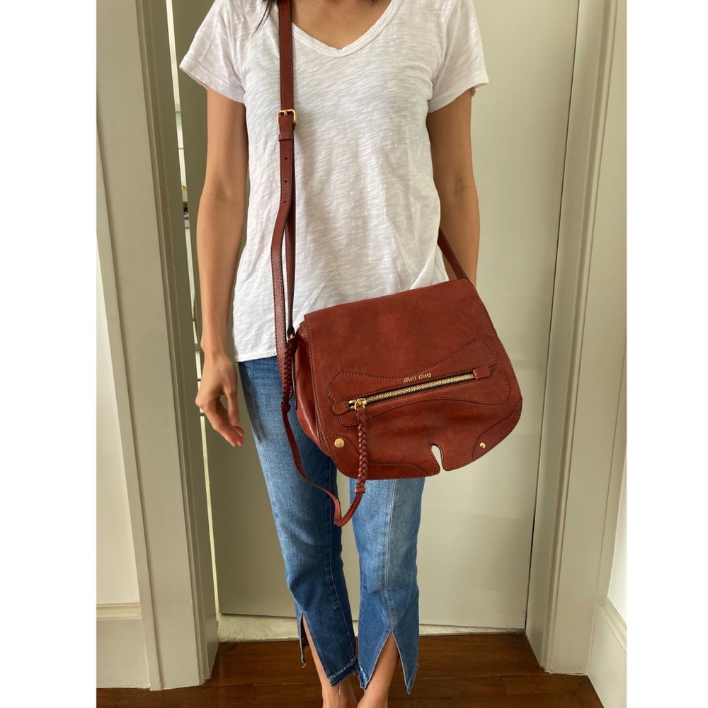 [Miu Miu] Leather Cross Body Shoulder Bag